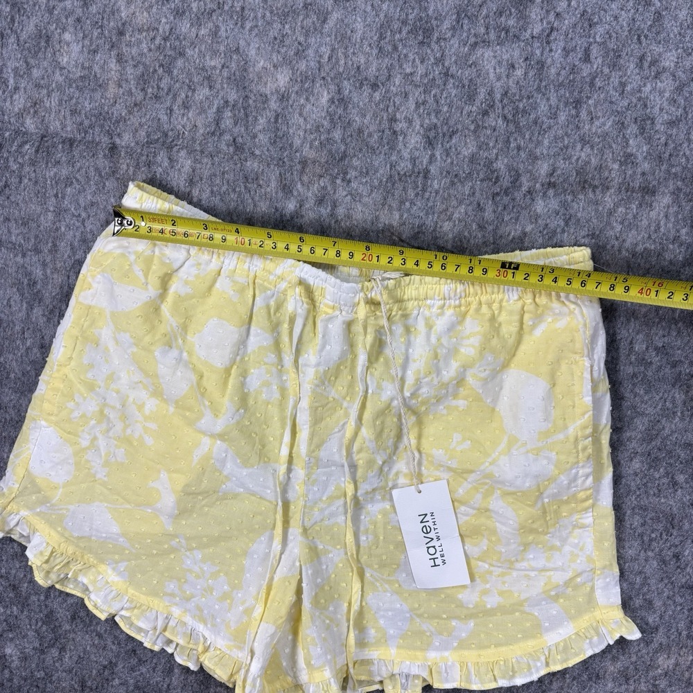 Haven Well‎ Within Shorts Women's Small Cotton Paisley Floral Yellow NWT - Picture 4 of 11
